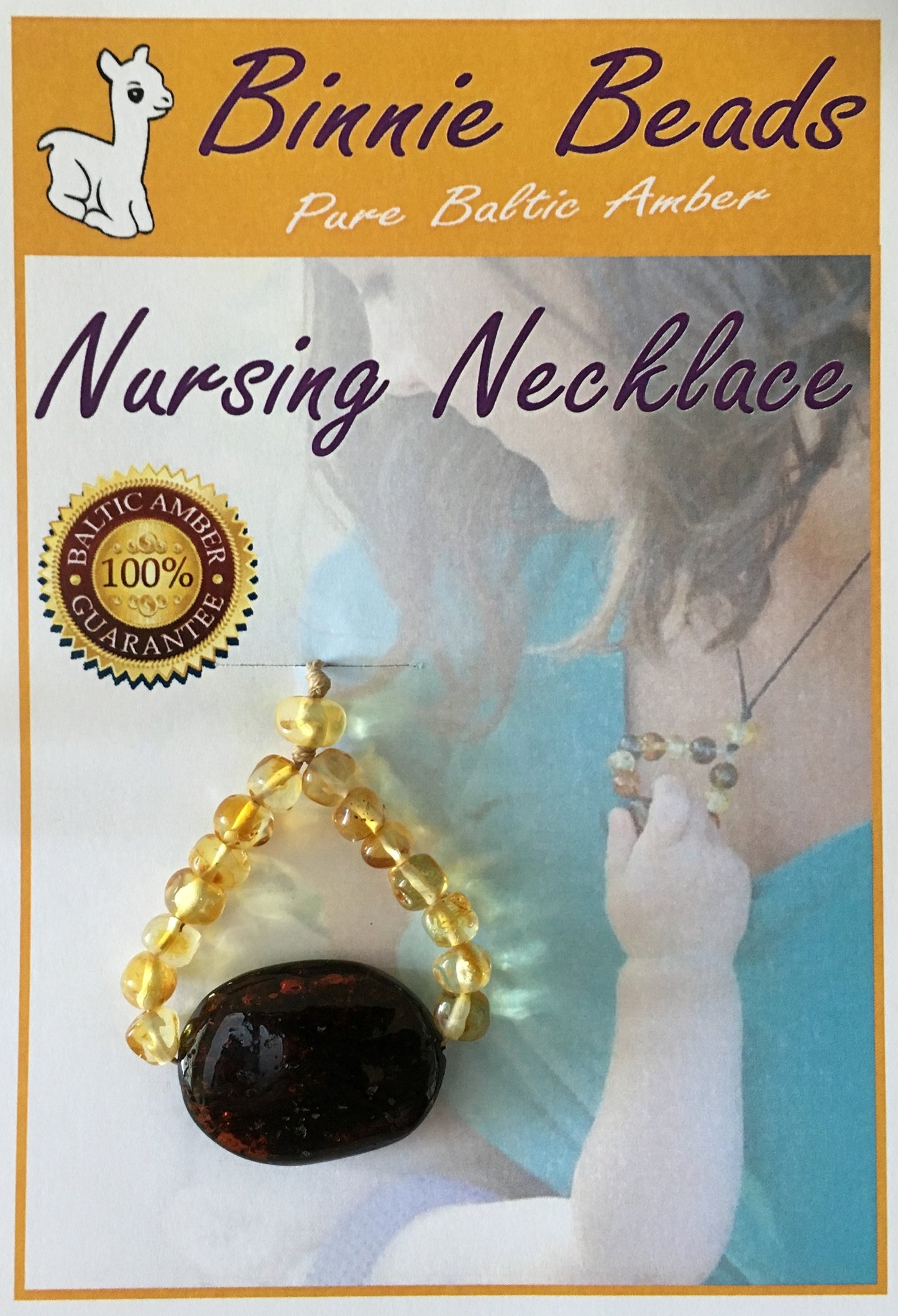 Nursing necklace - Lemon & Cognac